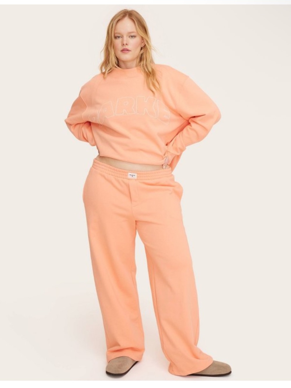 Parke x Target Peach Orange HIgh-Rise Boxer Sweatpants NWT